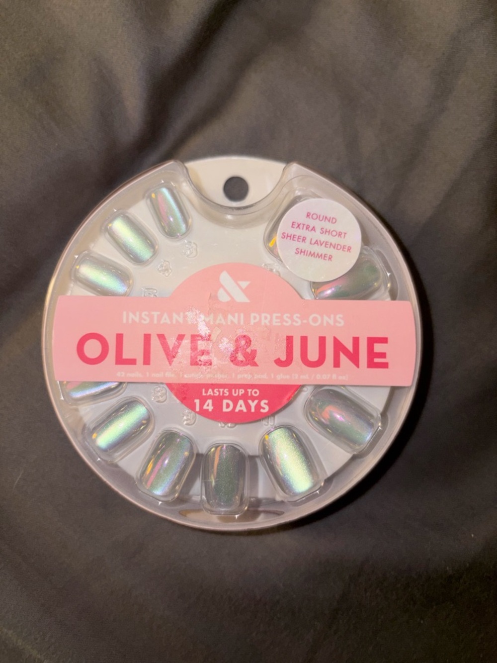 Olive & June Sheer Lavender Shimmer Press-On Nails - Round Extra Short